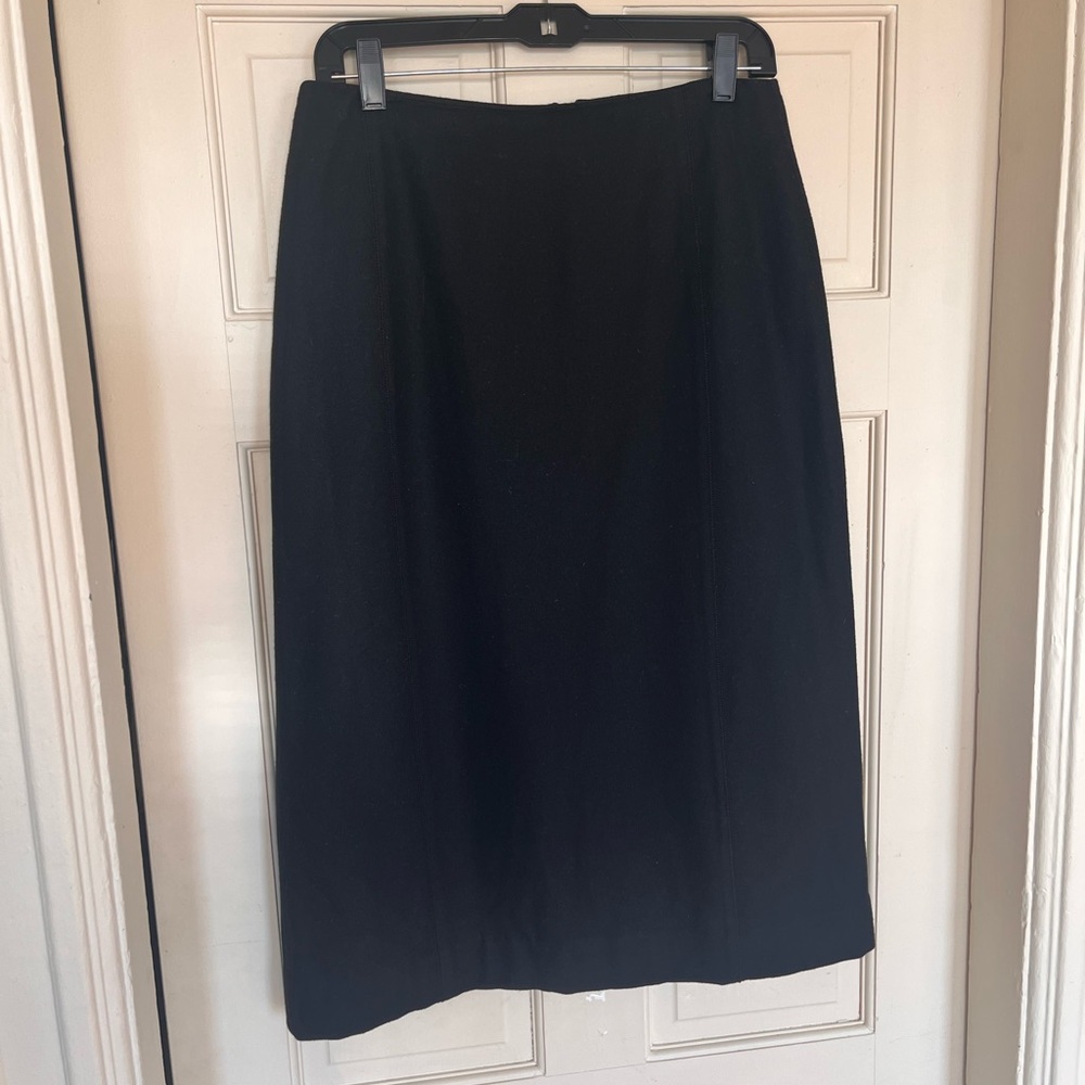 Eddie Bauer Vintage Wool-Blend Black Midi Pencil Skirt